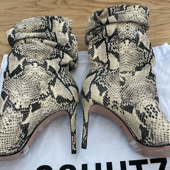 SCHUTZ Ashley BOOTS size 6.5  medium Made In Brazil Leather Sole snake print - Picture 9 of 12